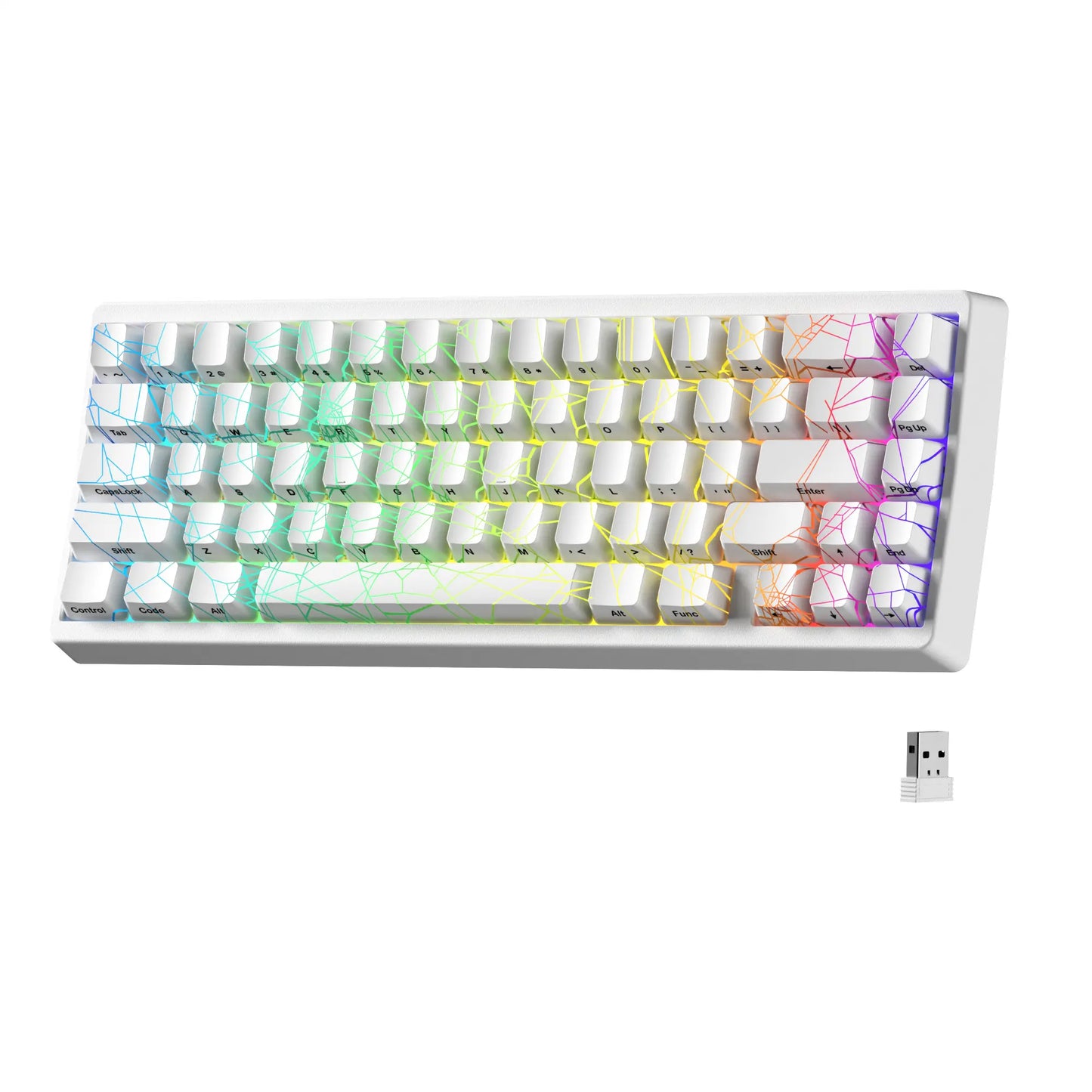 XVX M67 Tri-Mode Mechanical Keyboard with Spider Web IMD-Tech Keycaps, QMK/VIA Gasket Design, RGB Hot-Swappable, Bluetooth Connectivity