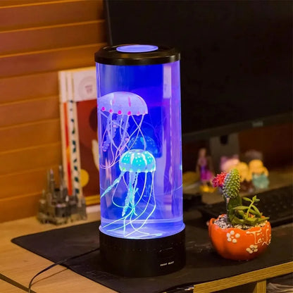 7-Color LED Jellyfish Lamp - USB & Battery Operated Fantasy Aquarium Night Light for Home and Bedroom Décor