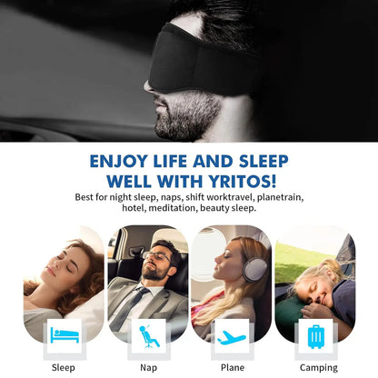 HITOZON Wireless Sleep Headphones with 3D Eye Mask - Ultra-Thin HD Stereo Speakers, Unisex Bluetooth Sleep Aid Products, Tech Gadgets for Insomnia, Travel