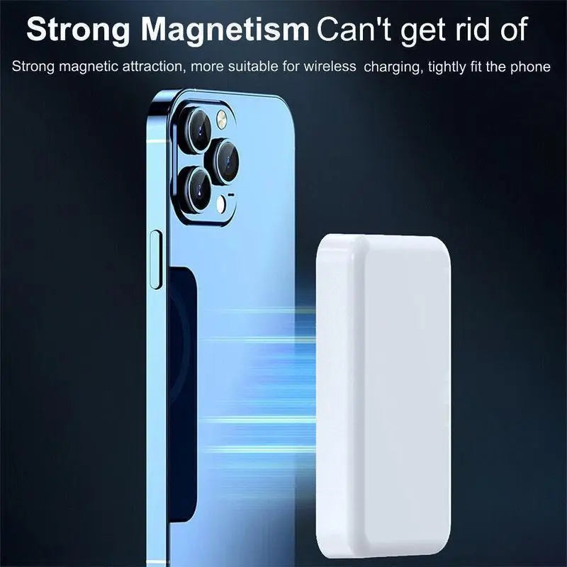 5000mAh Magnetic Power Bank – Slim MagSafe Wireless Charger for iPhone 12–17 Series | Portable Outdoor Power Bank (Case Compatible)