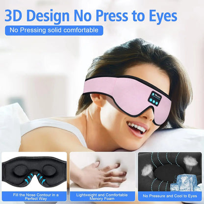 HITOZON Wireless Sleep Headphones with 3D Eye Mask - Ultra-Thin HD Stereo Speakers, Unisex Bluetooth Sleep Aid Products, Tech Gadgets for Insomnia, Travel