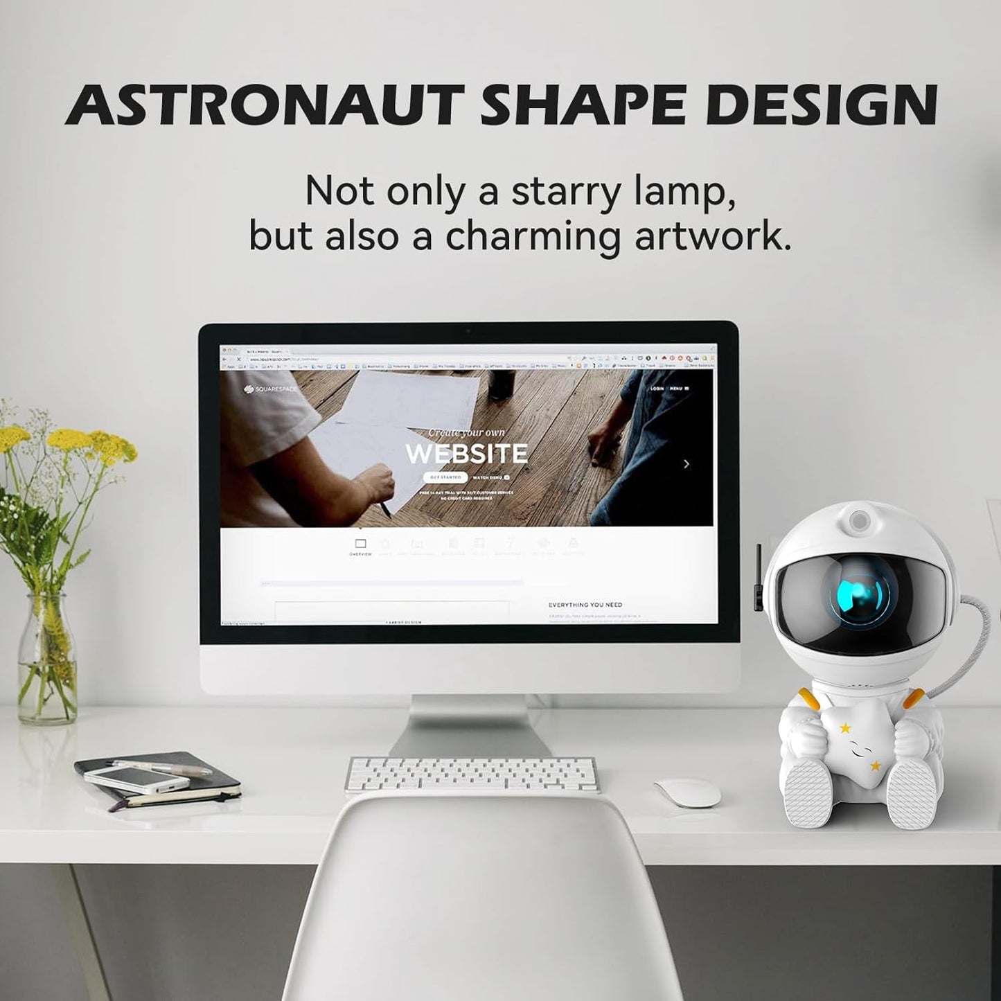 Astronaut Galaxy Projector Lamp – LED Nebula & Star Ceiling Light for Bedroom, Gaming Setup & Room Decor