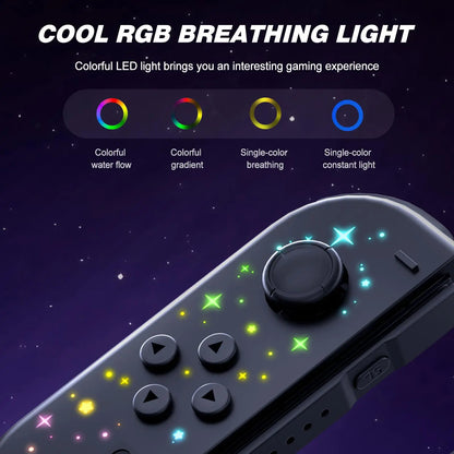 POGRIKO RGB Controller L/R Joy Cons Switch Wireless Controller for Switch/Lite/Oled Consoles, for Gameplay- Stars