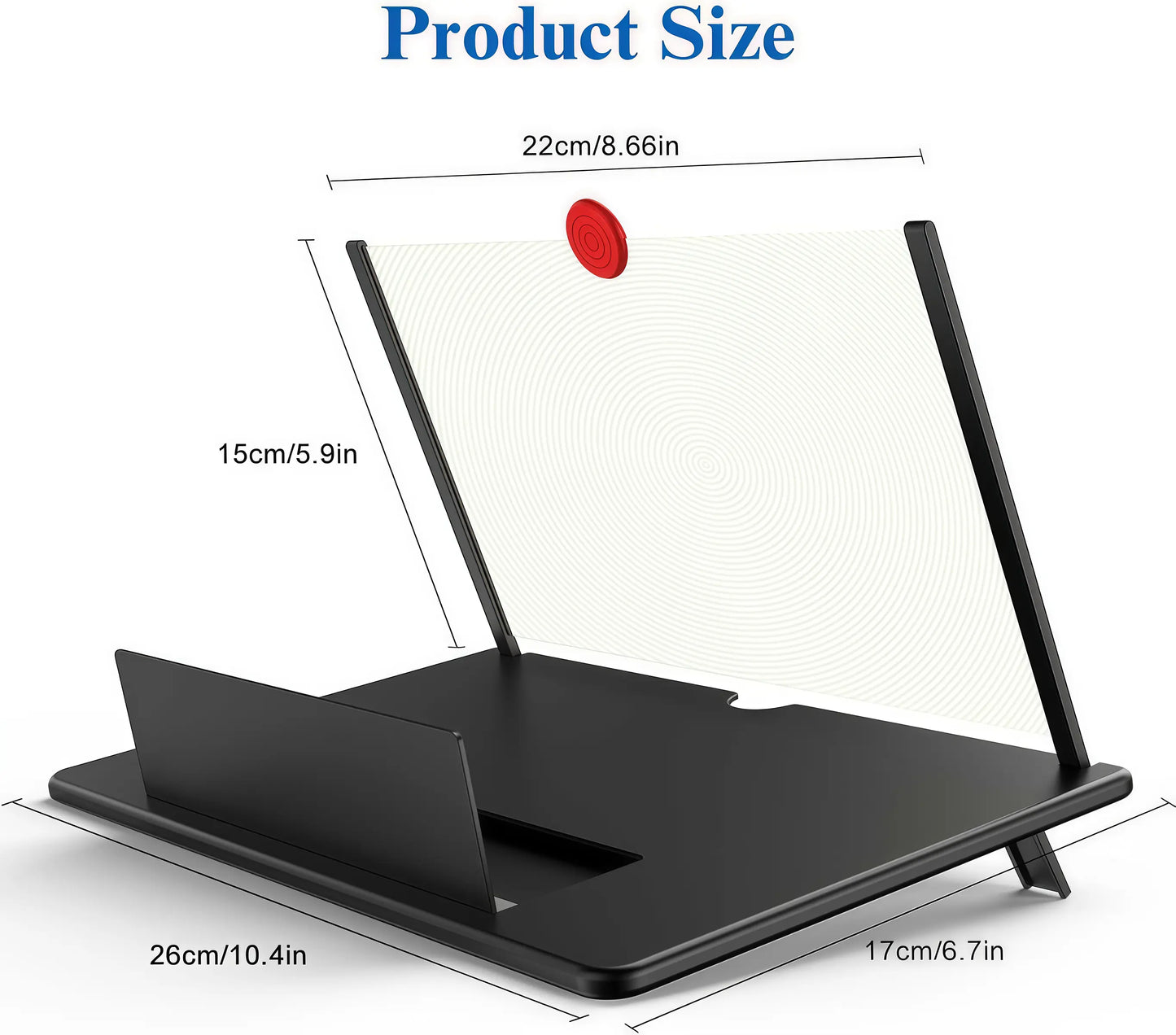 12” Mobile Phone Screen Magnifier – 3D HD Foldable Screen Amplifier Projector Stand for Movies, Gaming & Videos | Universal Phone Compatibility