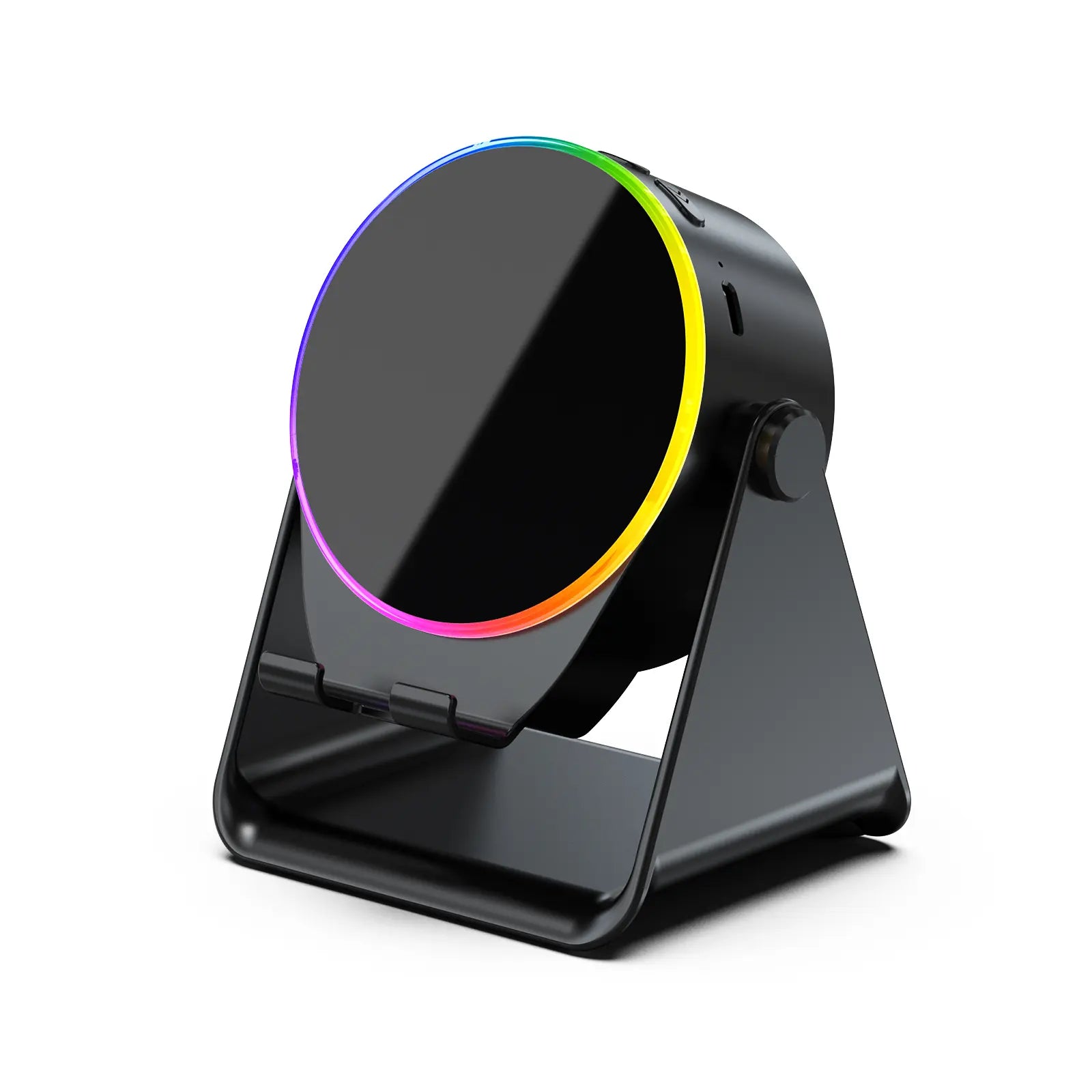 Dohelly 5 in 1 Wireless Induction Audio Bluetooth Speaker, 360° Rotation Stand with LED, Universal Speaker Stands for Surround Sound&Charger,Portable Desktop Stand Gift for Home, Shower, Outdoors, Travel. Gifts for Men Women