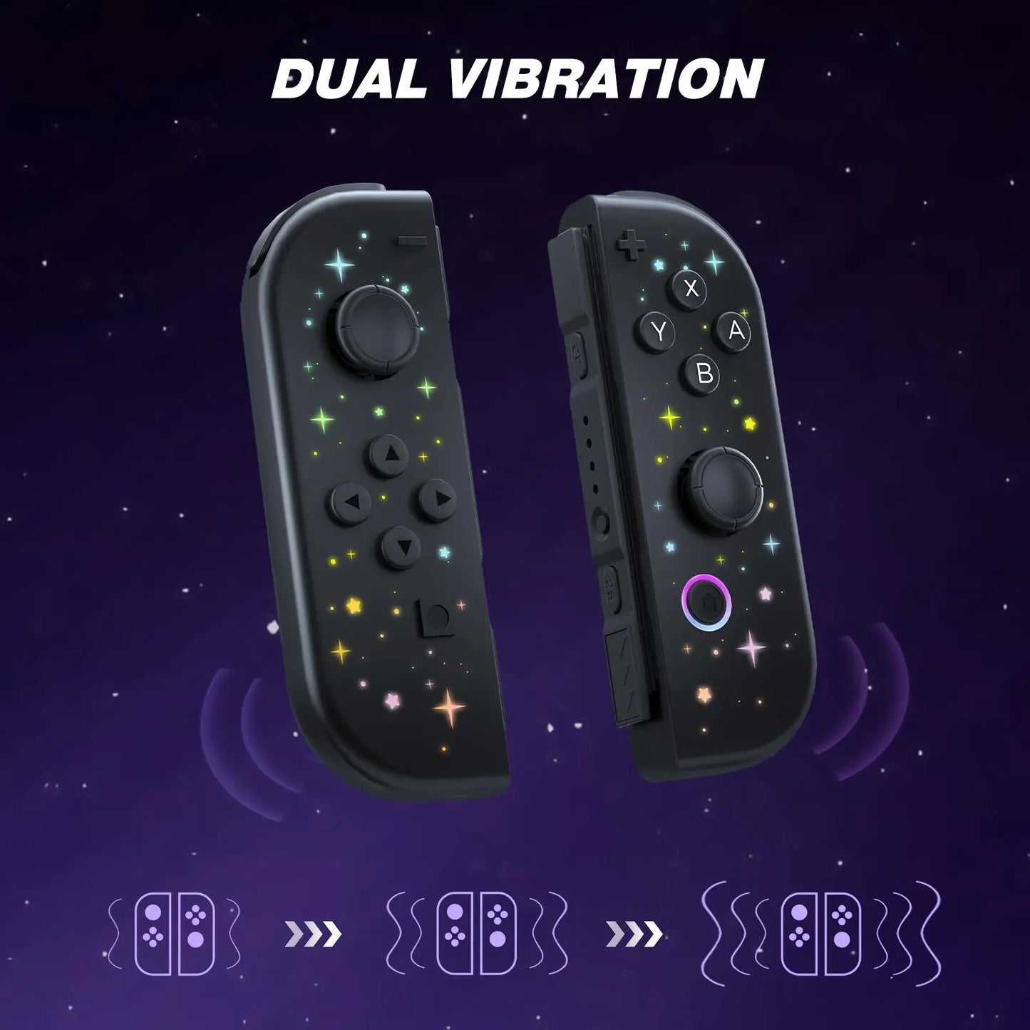 POGRIKO RGB Controller L/R Joy Cons Switch Wireless Controller for Switch/Lite/Oled Consoles, for Gameplay- Stars