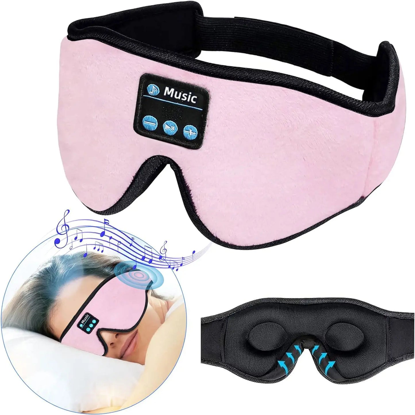 HITOZON Wireless Sleep Headphones with 3D Eye Mask - Ultra-Thin HD Stereo Speakers, Unisex Bluetooth Sleep Aid Products, Tech Gadgets for Insomnia, Travel