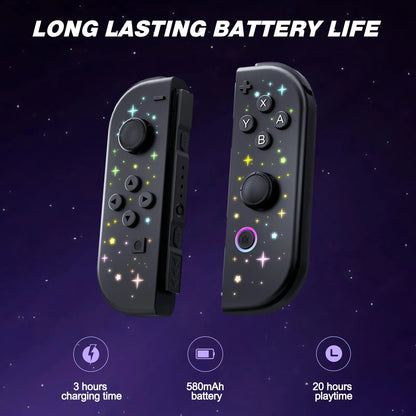 POGRIKO RGB Controller L/R Joy Cons Switch Wireless Controller for Switch/Lite/Oled Consoles, for Gameplay- Stars