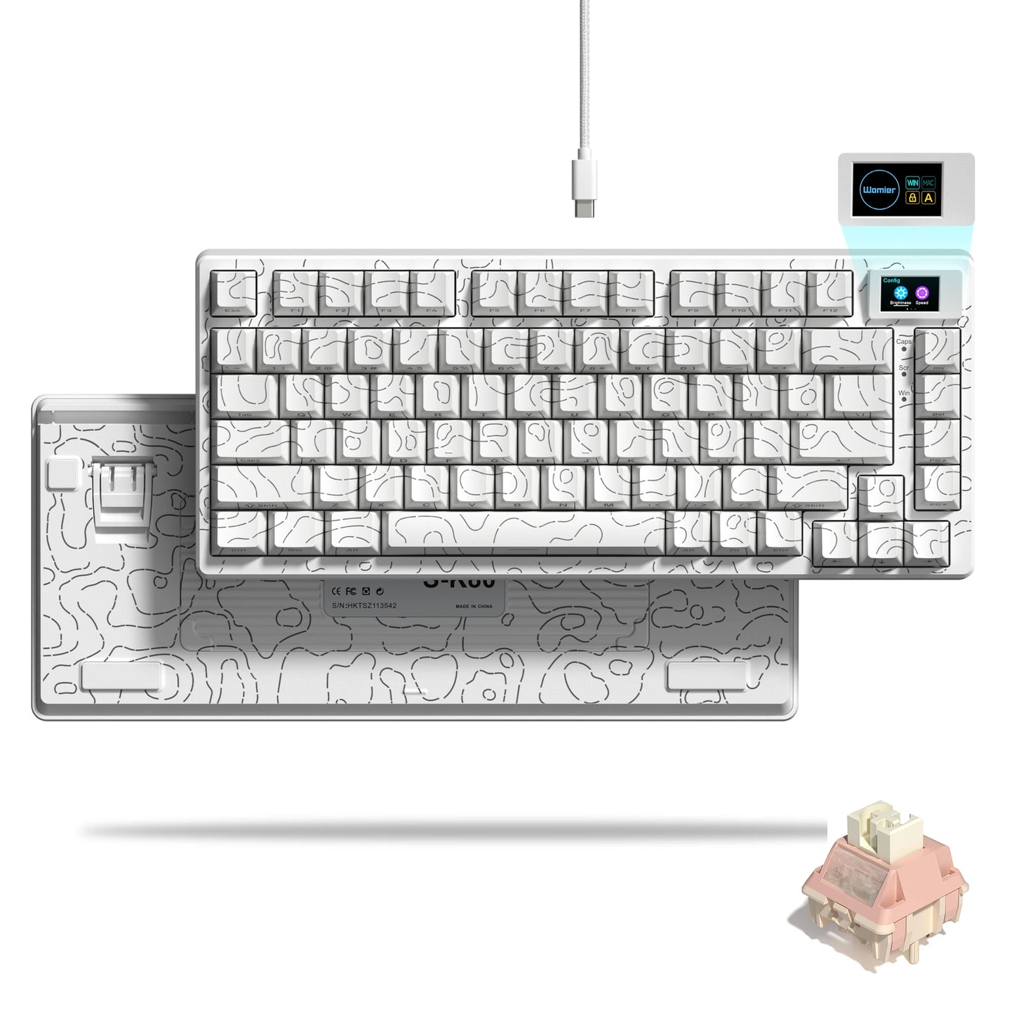 S-K80 75% Keyboard with Color OLED Display Mechanical Gaming Keyboard Hot Swap Keyboard Gasket Mount RGB Custom Keyboard
