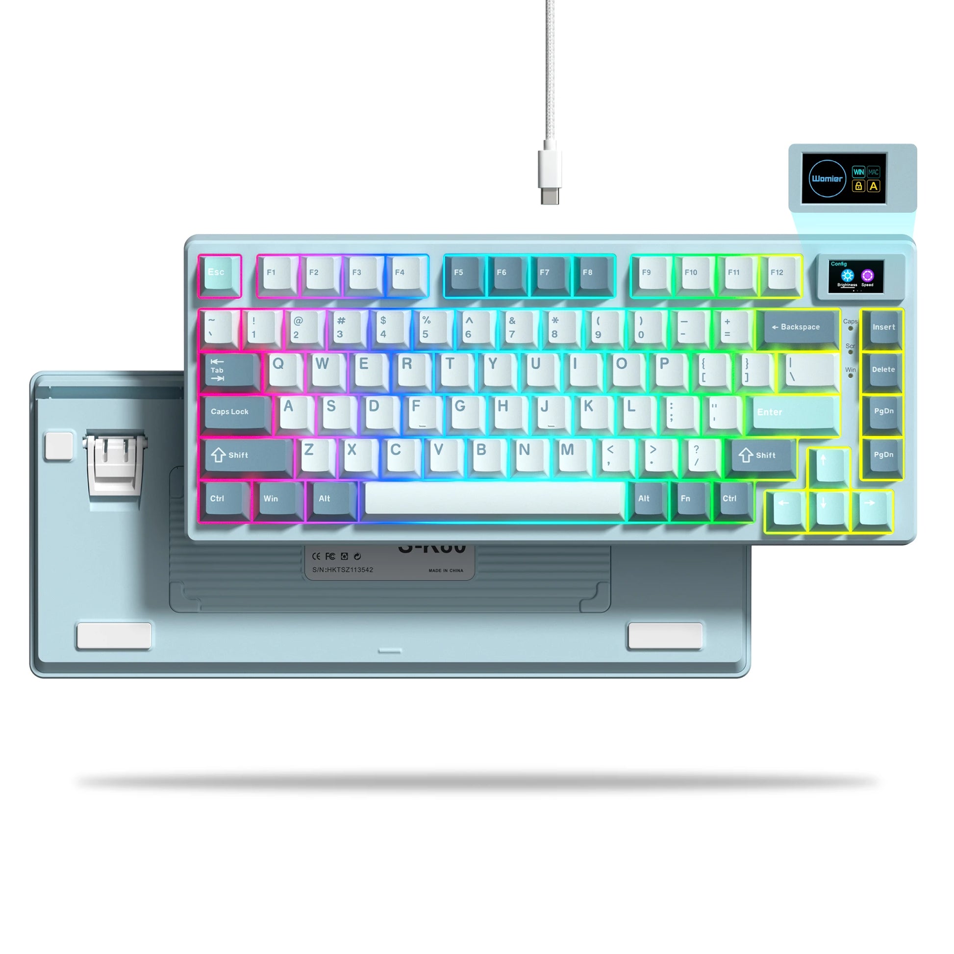 S-K80 75% Keyboard with Color OLED Display Mechanical Gaming Keyboard Hot Swap Keyboard Gasket Mount RGB Custom Keyboard