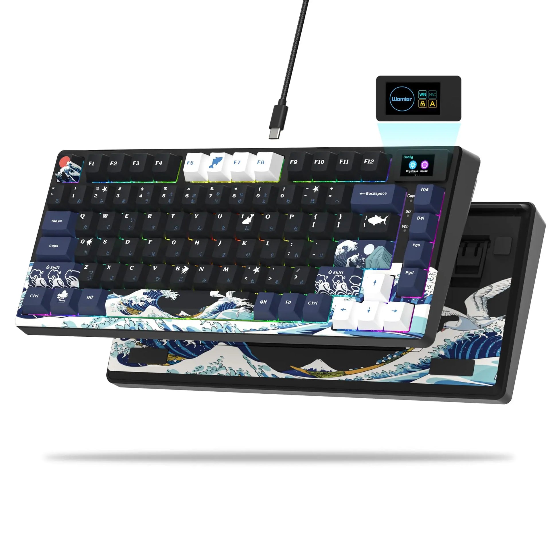S-K80 75% Keyboard with Color OLED Display Mechanical Gaming Keyboard Hot Swap Keyboard Gasket Mount RGB Custom Keyboard