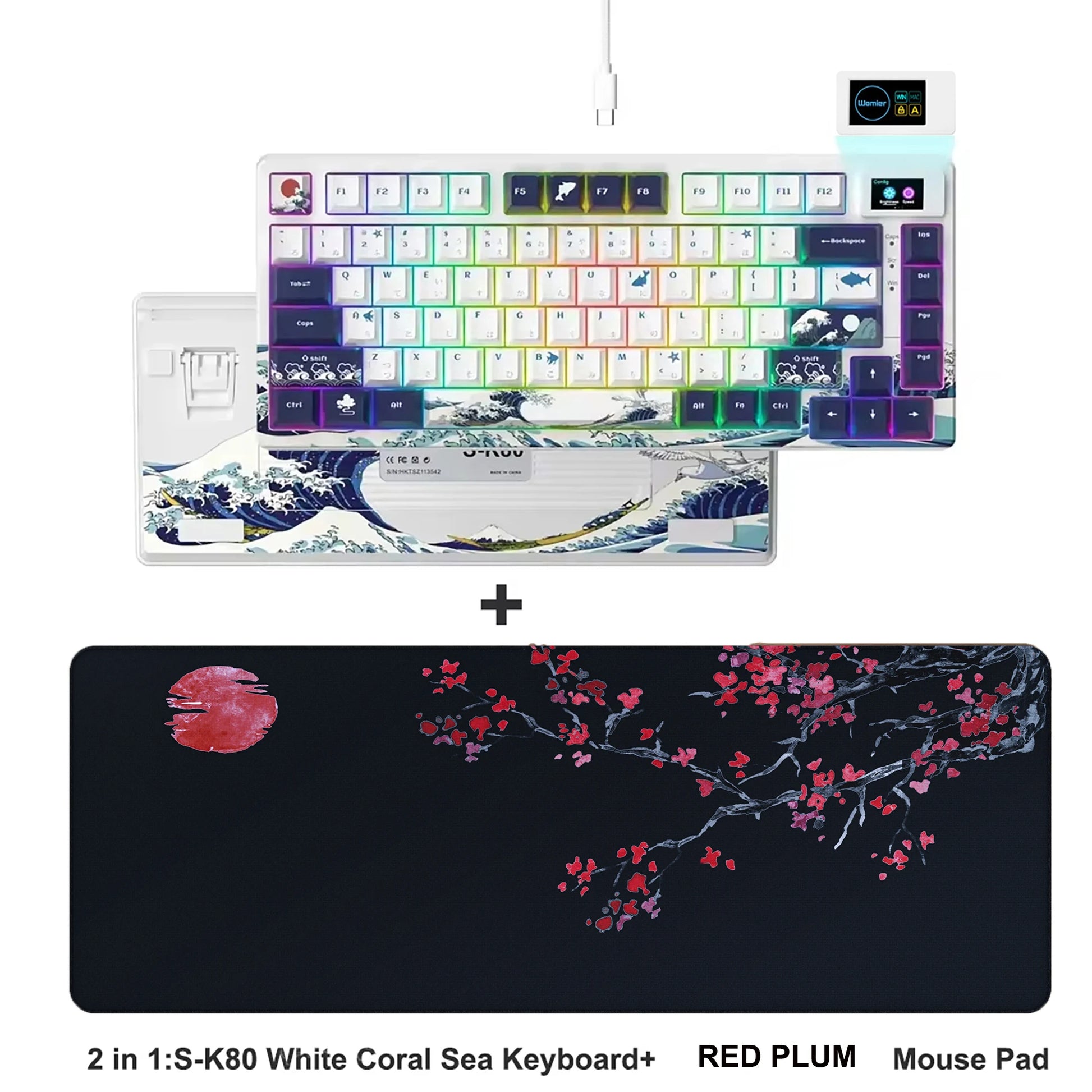 S-K80 75% Keyboard with Color OLED Display Mechanical Gaming Keyboard Hot Swap Keyboard Gasket Mount RGB Custom Keyboard