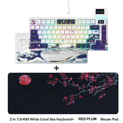 S-K80 75% Keyboard with Color OLED Display Mechanical Gaming Keyboard Hot Swap Keyboard Gasket Mount RGB Custom Keyboard
