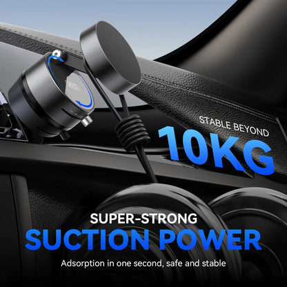 Vacuum Magnetic Suction Phone Holder – 360° Adjustable Car Mount for iPhone 12–17 Series, Hands-Free Use for Car, Gym & Mirror