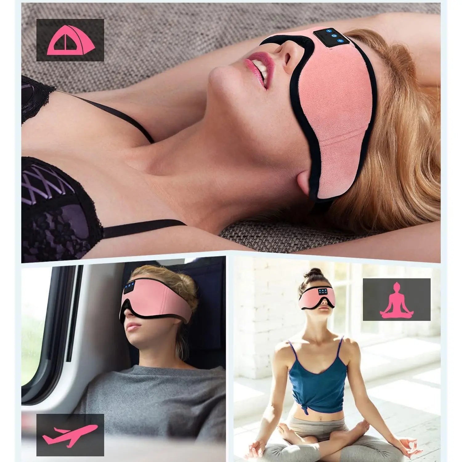 HITOZON Wireless Sleep Headphones with 3D Eye Mask - Ultra-Thin HD Stereo Speakers, Unisex Bluetooth Sleep Aid Products, Tech Gadgets for Insomnia, Travel