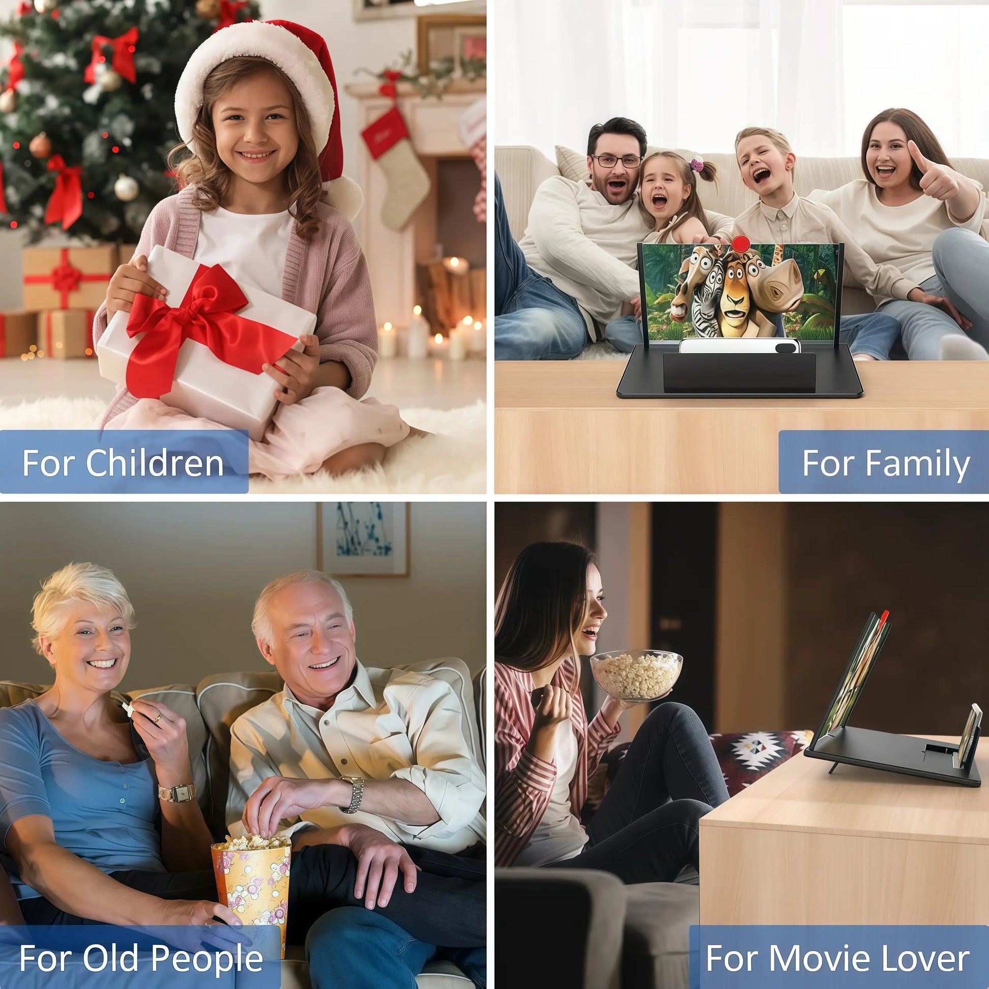 12” Mobile Phone Screen Magnifier – 3D HD Foldable Screen Amplifier Projector Stand for Movies, Gaming & Videos | Universal Phone Compatibility