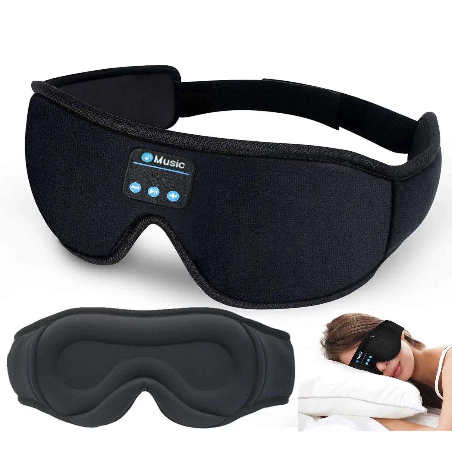 HITOZON Wireless Sleep Headphones with 3D Eye Mask - Ultra-Thin HD Stereo Speakers, Unisex Bluetooth Sleep Aid Products, Tech Gadgets for Insomnia, Travel