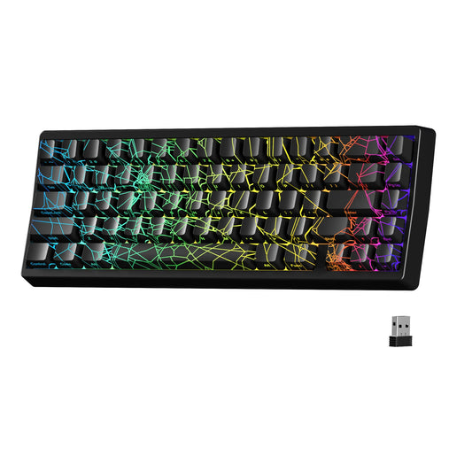 XVX M67 Tri-Mode Mechanical Keyboard with Spider Web IMD-Tech Keycaps, QMK/VIA Gasket Design, RGB Hot-Swappable, Bluetooth Connectivity