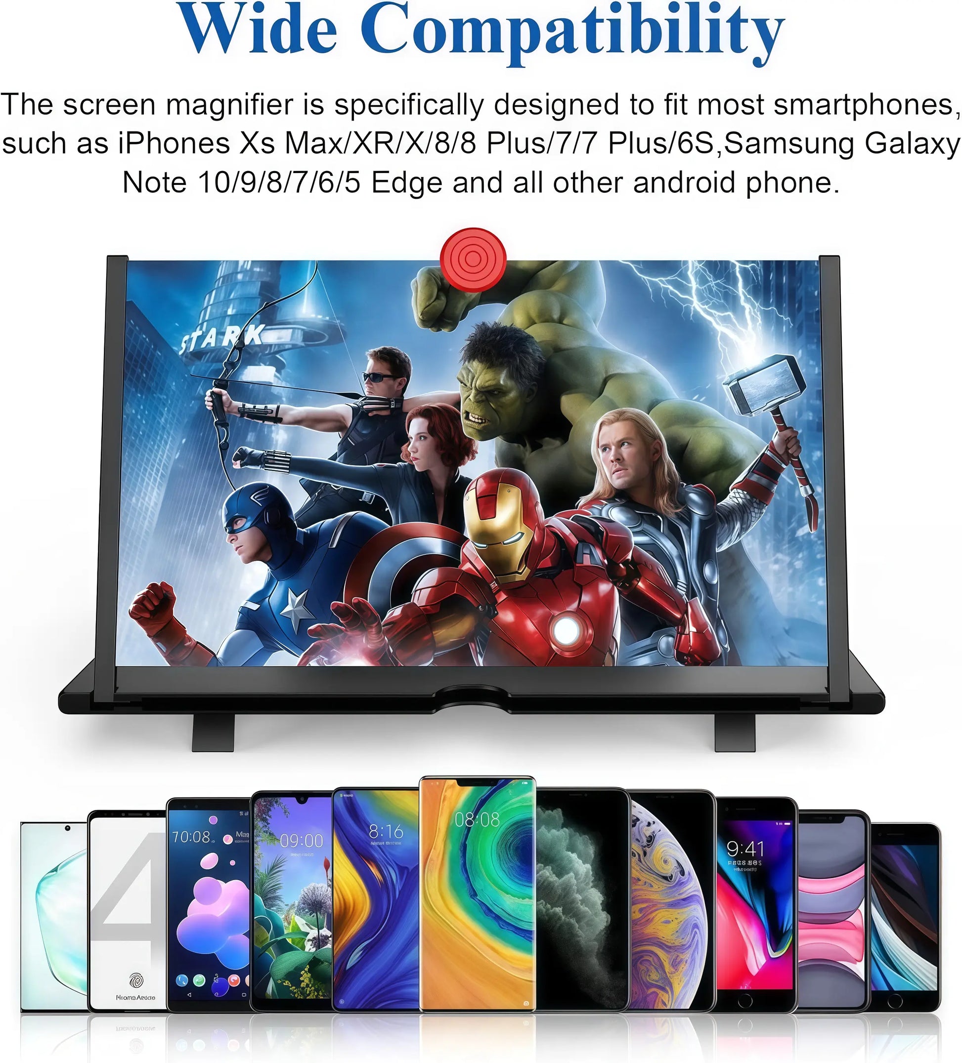 12” Mobile Phone Screen Magnifier – 3D HD Foldable Screen Amplifier Projector Stand for Movies, Gaming & Videos | Universal Phone Compatibility